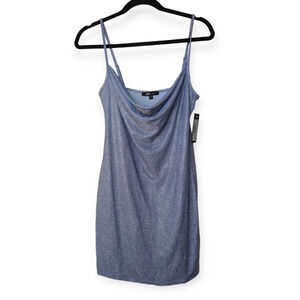 Jump Apparel Mini Dress Light Blue Glitter Club Hoco